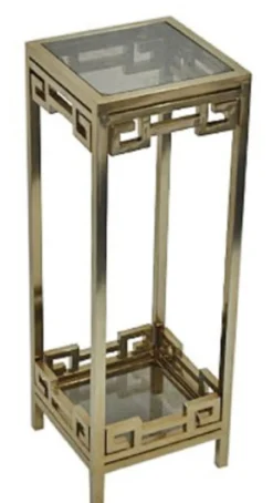 Casa Padrino Luxus Beistelltisch / Säule Antik Messingfarben 35 x 35 x H. 100 cm - Wohnzimmermöbel