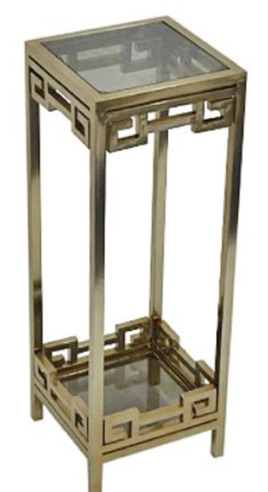 Casa Padrino Luxus Beistelltisch / Säule Antik Messingfarben 35 x 35 x H. 100 cm - Wohnzimmermöbel