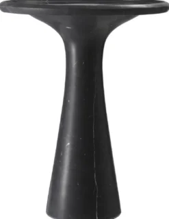 Casa Padrino Luxus Beistelltisch Schwarz Ø 46,5 x H. 60 cm - Runder Beistelltisch aus hochwertigem Marmor - Luxus Wohnzimmer Möbel