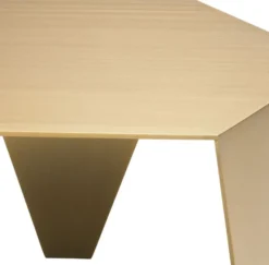 Casa Padrino Luxus Beistelltisch Messingfarben 57,5 x 50 x H. 34,5 cm - 6 Eckiger Edelstahl Tisch - Luxus Wohnzimmer Möbel - Luxus Qualität