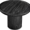 Casa Padrino Luxus Beistelltisch Schwarzgrau Ø 64,5 x H. 46 cm - Runder Massivholz Tisch - Massivholz Wohnzimmer Möbel - Luxus Qualität