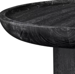Casa Padrino Luxus Beistelltisch Schwarzgrau Ø 64,5 x H. 46 cm - Runder Massivholz Tisch - Massivholz Wohnzimmer Möbel - Luxus Qualität