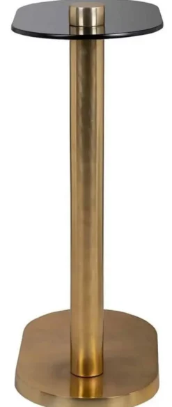 Casa Padrino Luxus Beistelltisch Gold / Schwarz 38 x 23 x H. 61 cm - Moderner Edelstahl Tisch mit Glasplatte - Luxus Wohnzimmer Möbel