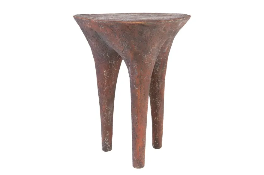 Casa Padrino Luxus Beistelltisch Kupferfarben 41 x 40 x H. 50 cm - Skulpturaler Design Tisch in Alt-Kupfer Optik - Luxus Möbel