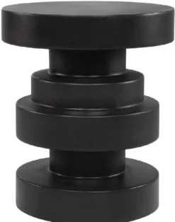 Casa Padrino Luxus Beistelltisch / Hocker Schwarz Ø 38 x H. 45 cm - Runder Glasfaserverstärkter Tisch / Sitzhocker - Wohnzimmer Möbel - Luxus Möbel - Luxus Interior