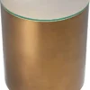 Casa Padrino Luxus Beistelltisch Antik Messingfarben Ø 40 x H. 56,5 cm - Runder Stahl Tisch mit Glasplatte - Wohnzimmer Möbel - Luxus Möbel