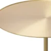 Casa Padrino Luxus Beistelltisch Messingfarben / Schwarz-Weiß Ø 45 x H. 62 cm - Runder Edelstahl Tisch mit Marmorsockel - Wohnzimmer Möbel - Hotel Möbel - Luxus Möbel