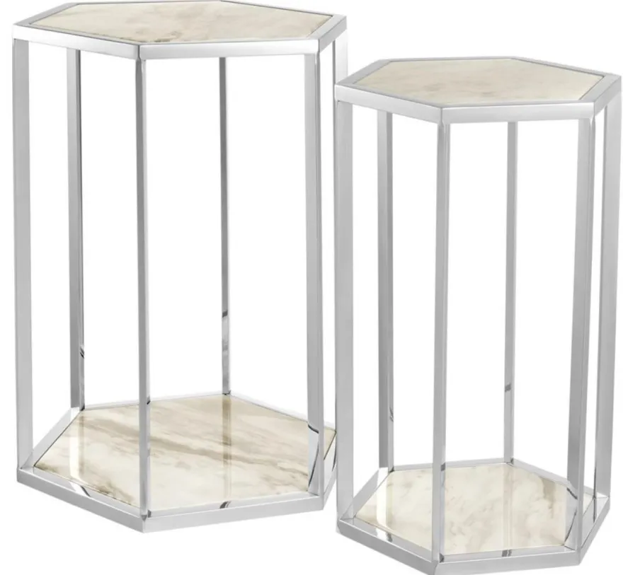 Casa Padrino Luxus Beistelltisch 2er Set - Designer Möbel