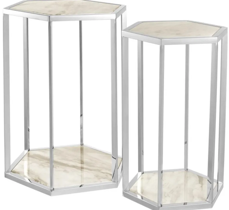 Casa Padrino Luxus Beistelltisch 2er Set - Designer Möbel