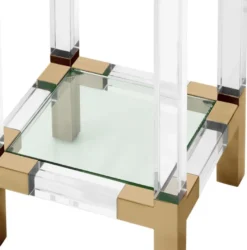 Casa Padrino Luxus Beistelltisch / Säule Messingfarben 35 x 35 x H. 100 cm - Designermöbel