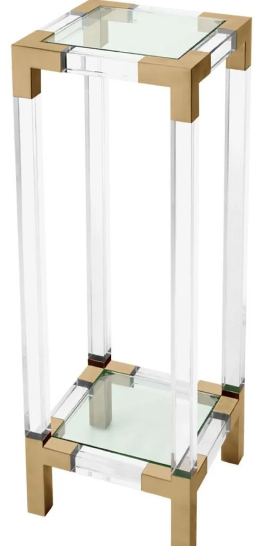 Casa Padrino Luxus Beistelltisch / Säule Messingfarben 35 x 35 x H. 100 cm - Designermöbel