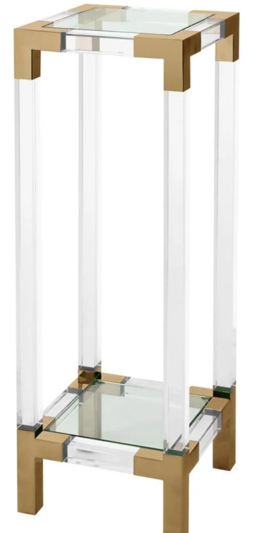 Casa Padrino Luxus Beistelltisch / Säule Messingfarben 35 x 35 x H. 100 cm - Designermöbel