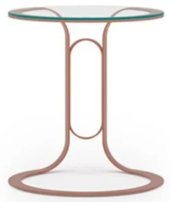 Casa Padrino Luxus Beistelltisch Kupfer Ø 40 x H. 50 cm - Runder Tisch mit Glasplatte - Wohnzimmer Möbel - Hotel Möbel - Luxus Möbel