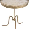 Casa Padrino Luxus Beistelltisch Vintage Messing Ø 46 x H. 56,5 cm - Runder Messing Tisch mit antikem Spiegelglas - Wohnzimmer Möbel - Luxus Möbel - Luxus Einrichtung - Luxus Interior