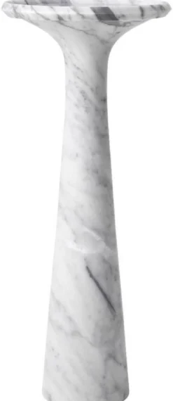 Casa Padrino Luxus Beistelltisch Weiß Ø 30 x H. 71,5 cm - Runder Beistelltisch aus hochwertigem Carrara Marmor - Luxus Möbel