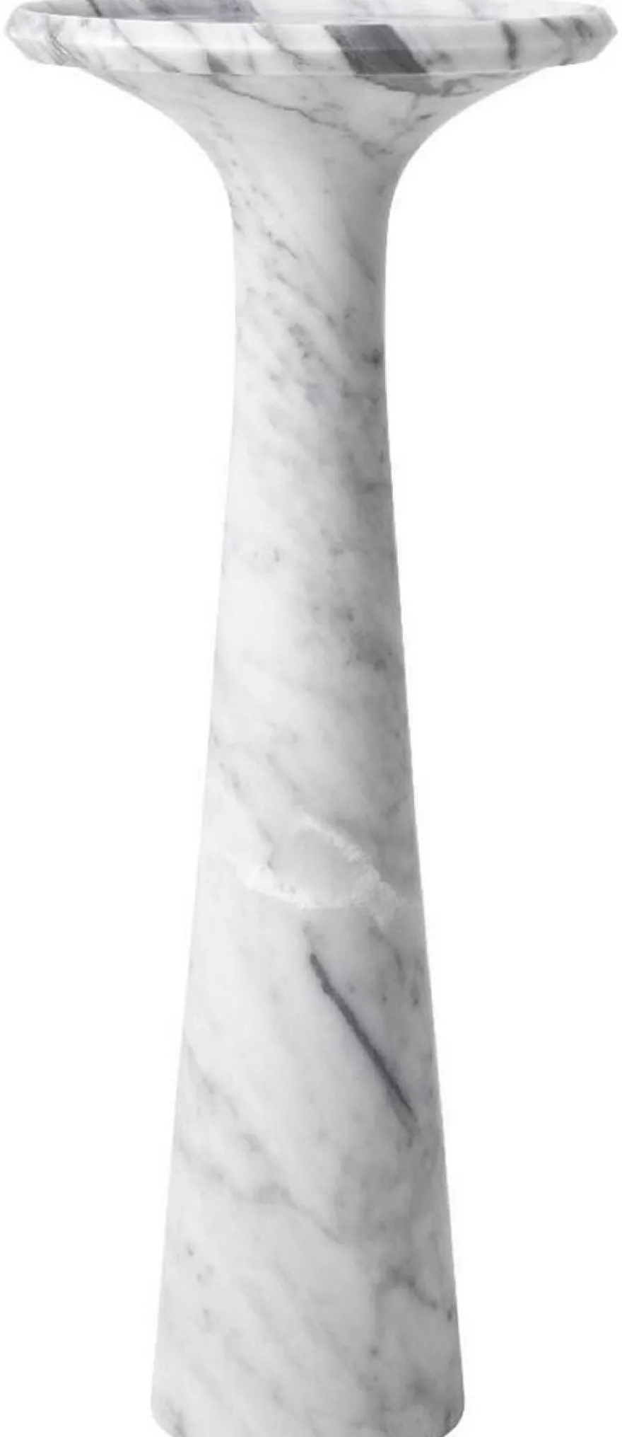 Casa Padrino Luxus Beistelltisch Weiß Ø 30 x H. 71,5 cm - Runder Beistelltisch aus hochwertigem Carrara Marmor - Luxus Möbel