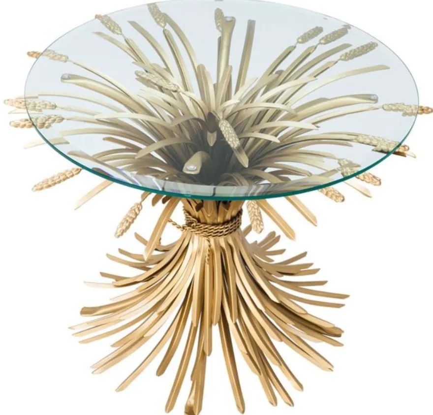 Casa Padrino Luxus Beistelltisch Antik Gold Ø 80 x H. 55 cm - Designermöbel