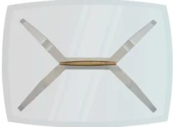 Casa Padrino Luxus Beistelltisch Naturfarben / Braun / Messingfarben 60 x 40 x H. 53 cm - Moderner Tisch mit Glasplatte und Tragegriff - Wohnzimmer Möbel - Luxus Kollektion