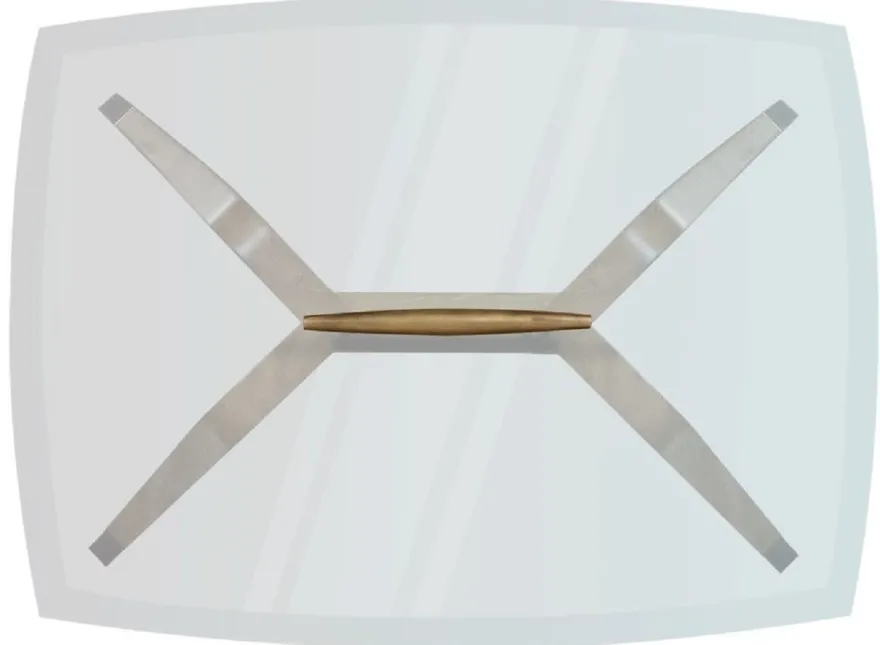 Casa Padrino Luxus Beistelltisch Naturfarben / Braun / Messingfarben 60 x 40 x H. 53 cm - Moderner Tisch mit Glasplatte und Tragegriff - Wohnzimmer Möbel - Luxus Kollektion