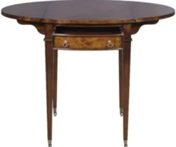 Casa Padrino Luxus Beistelltisch mit Schublade Braun / Hellbraun 89 x 76 x H. 64 cm - Wohnzimmer Beistelltisch auf Rollen
