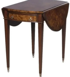 Casa Padrino Luxus Beistelltisch mit Schublade Braun / Hellbraun 89 x 76 x H. 64 cm - Wohnzimmer Beistelltisch auf Rollen