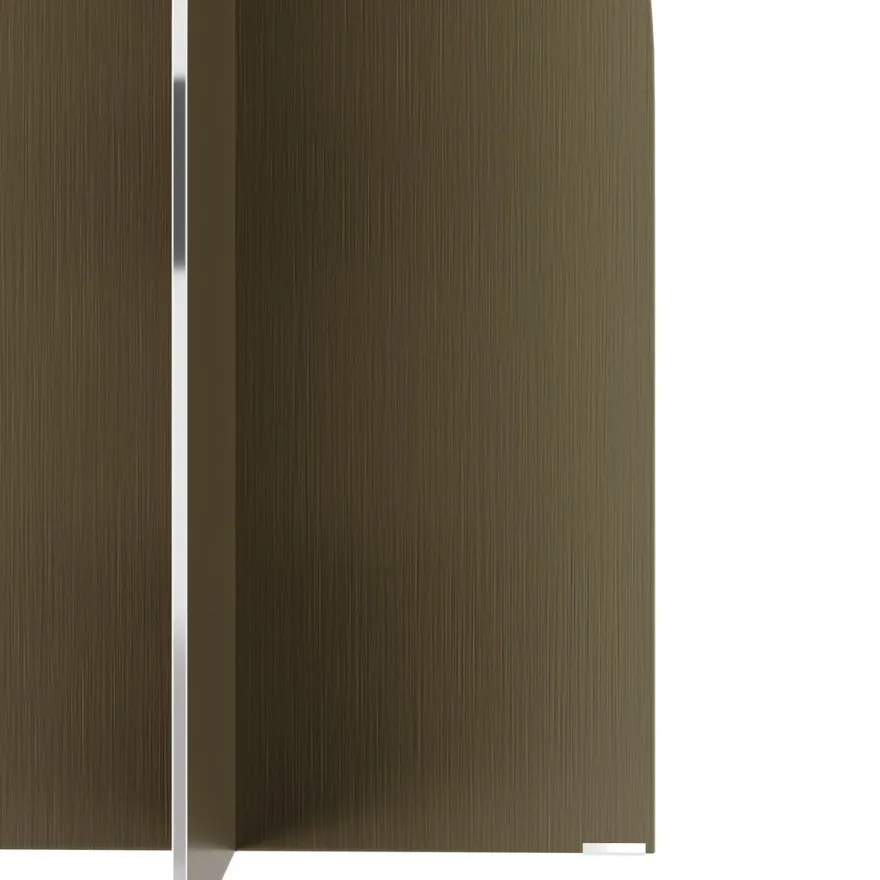 Casa Padrino Luxus Beistelltisch Braun / Bronzefarben Ø 50 x H. 60 cm - Runder Beistelltisch mit Platte in dunkelbraunem Eichenfurnier und gebürstetem Edelstahl Fuß - Luxus Möbel