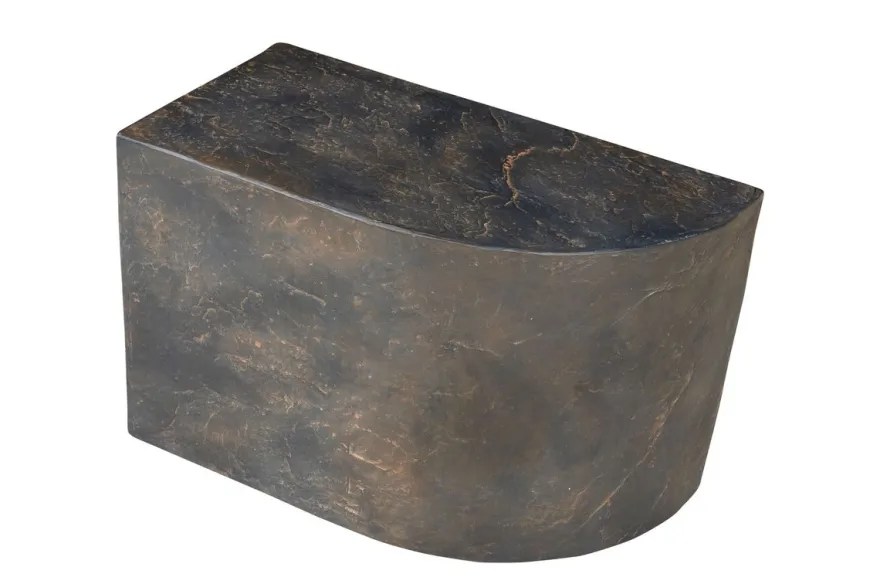 Casa Padrino Luxus Beistelltisch Braun 60 x 30 x H. 40,5 cm - Gerades skulpturales Tisch-Element aus Faserbeton in Schiefer-Optik - Luxus Möbel