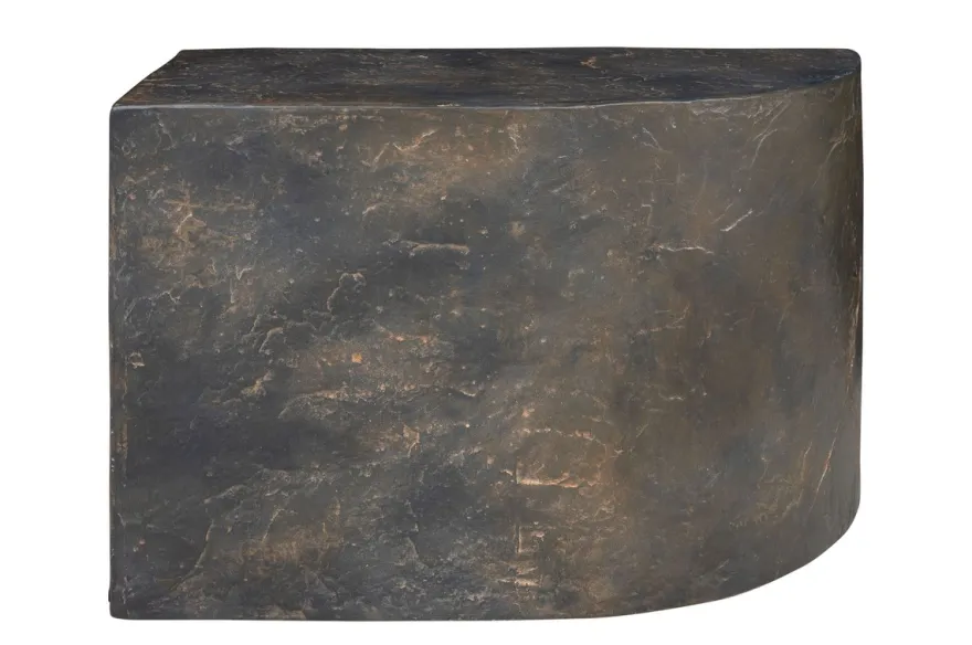 Casa Padrino Luxus Beistelltisch Braun 60 x 30 x H. 40,5 cm - Gerades skulpturales Tisch-Element aus Faserbeton in Schiefer-Optik - Luxus Möbel