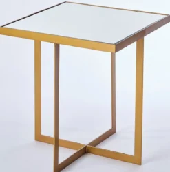 Casa Padrino Luxus Beistelltisch Bronze 51 x 51 x H. 55 cm - Metall Tisch mit Spiegelglas Tischplatte - Luxus Möbel