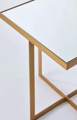 Casa Padrino Luxus Beistelltisch Bronze 51 x 51 x H. 55 cm - Metall Tisch mit Spiegelglas Tischplatte - Luxus Möbel