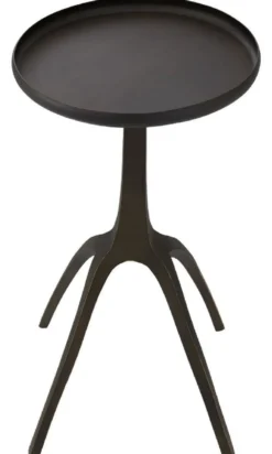 Casa Padrino Luxus Beistelltisch Bronzefarben 40,5 x 40,5 x H. 56 cm - Moderner Metall Tisch mit runder Tischplatte - Wohnzimmer Möbel - Luxus Möbel