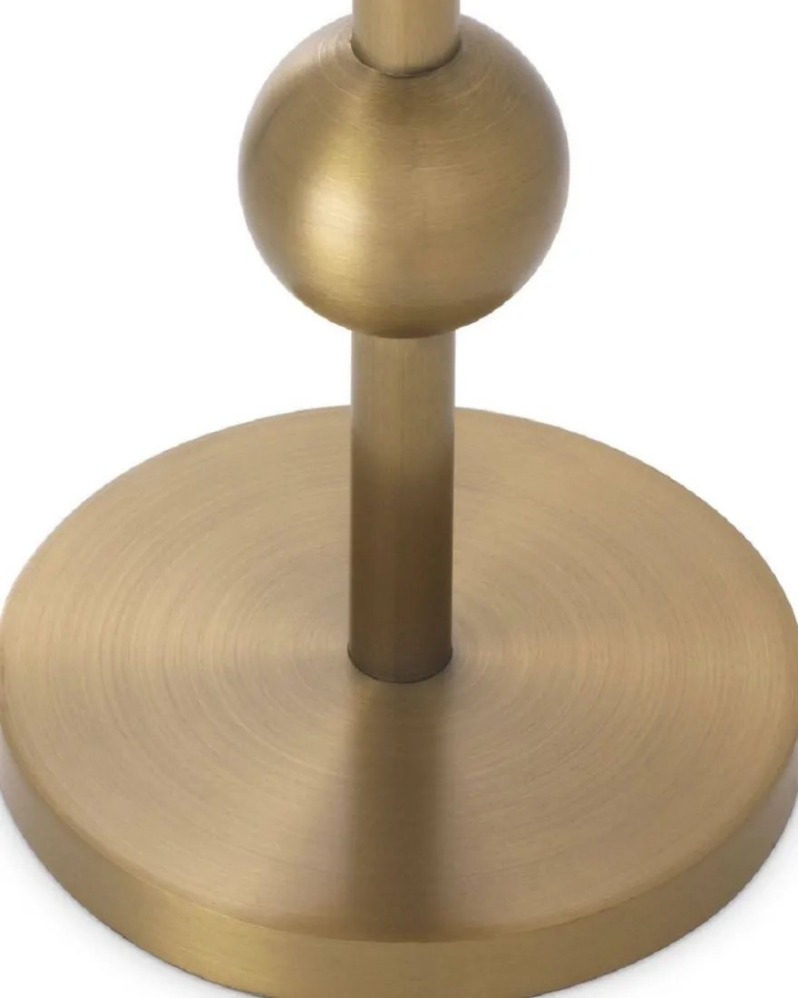 Casa Padrino Luxus Beistelltisch Messingfarben Ø 26 x H. 45,5 cm - Runder Edelstahl Tisch mit Spiegelglas - Luxus Wohnzimmer Möbel