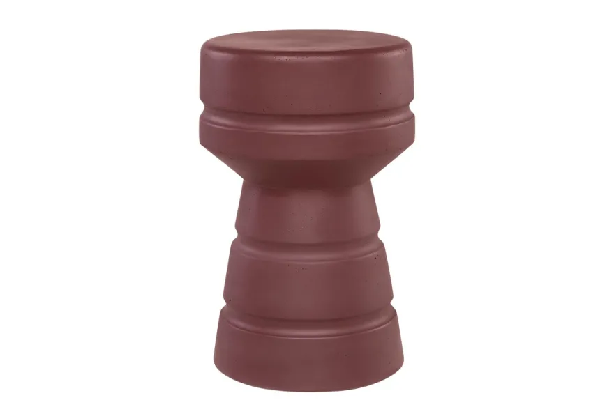 Casa Padrino Luxus Beistelltisch / Hocker Bordeauxrot Ø 30,5 x H. 48 cm - Beistelltisch aus Faserbeton in Form eines Schach-Bauern, auch als Sitzhocker nutzbar - Luxus Möbel