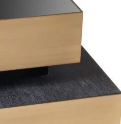 Casa Padrino Luxus Beistelltisch Messingfarben / Anthrazitgrau / Schwarz 62 x 80 x H. 48 cm - Wohnzimmer Möbel - Luxus Qualität