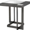 Casa Padrino Luxus Beistelltisch Weiß / Lila / Mokka 55 x 55 x H. 58 cm - Tisch mit Marmorplatten und Edelstahl Gestell - Luxus Möbel