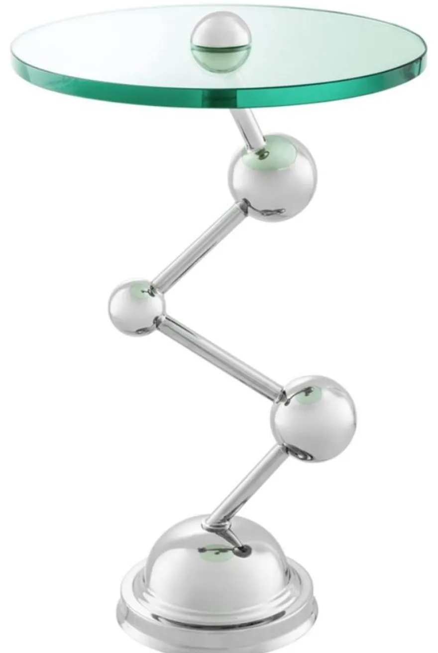 Casa Padrino Luxus Beistelltisch Silber 40 x H. 65 cm - Limited Edition