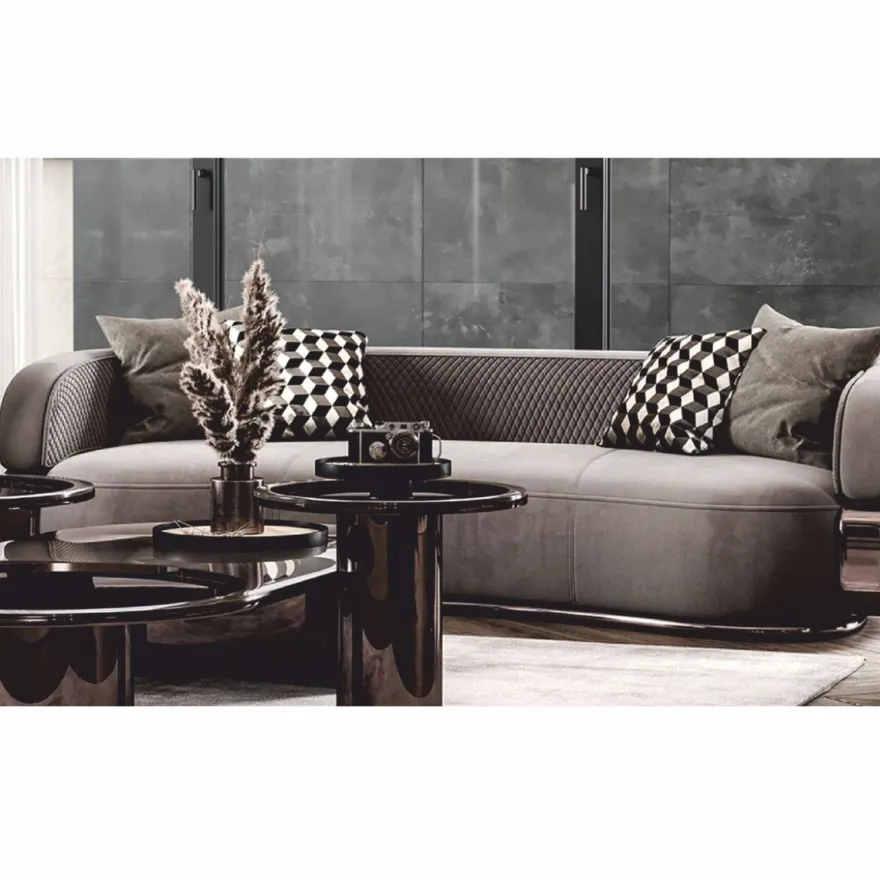 Casa Padrino Luxus Beistelltisch mit Glasplatte Bronze / Grau H. 45 cm - Luxus Möbel
