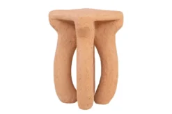 Casa Padrino Luxus Beistelltisch / Hocker Terrakotta 38 x 38 x H. 50 cm - Organisch geformter Beistelltisch aus Fiberglas, auch als Sitzhocker nutzbar - Luxus Möbel