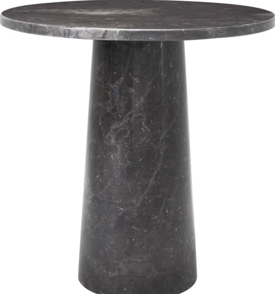 Casa Padrino Luxus Beistelltisch Grau Ø 54,5 x H. 56 cm - Runder Marmor Tisch - Wohnzimmer Möbel - Luxus Kollektion