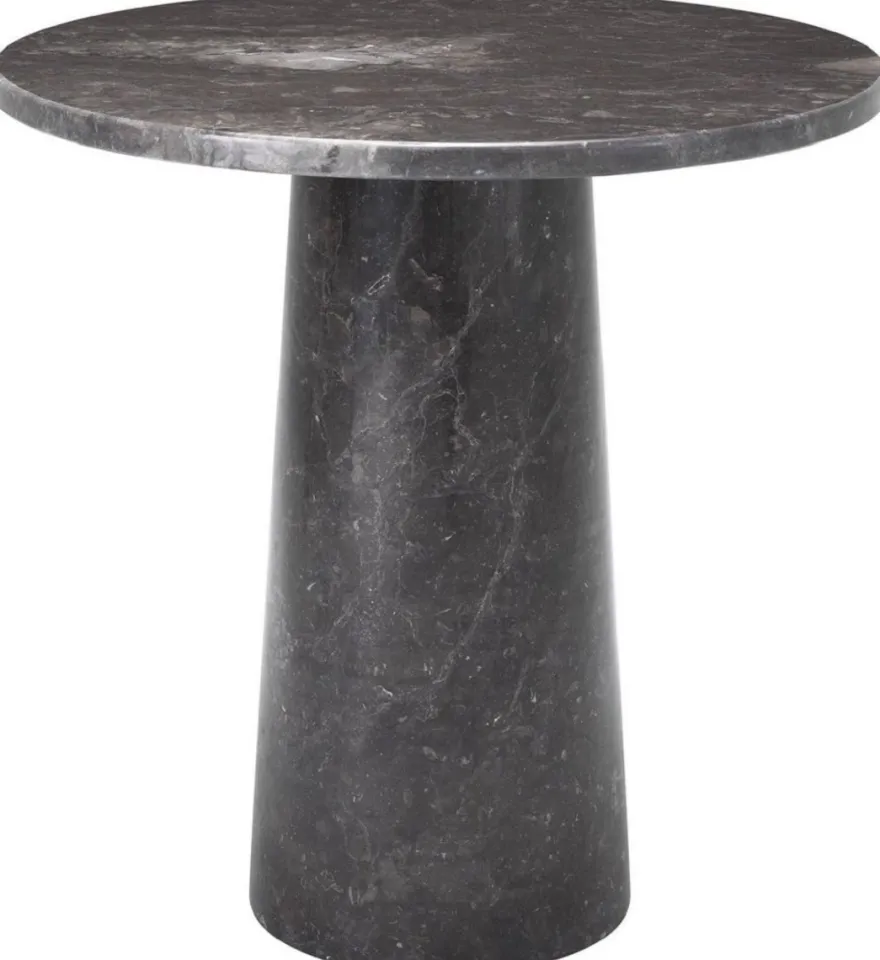 Casa Padrino Luxus Beistelltisch Grau Ø 54,5 x H. 56 cm - Runder Marmor Tisch - Wohnzimmer Möbel - Luxus Kollektion
