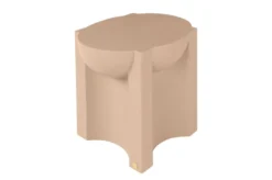 Casa Padrino Luxus Beistelltisch / Hocker Terrakotta 36 x 47 x H. 46,5 cm - Skulpturaler Beistelltisch aus Faserbeton, auch als Sitzhocker nutzbar - Luxus Möbel