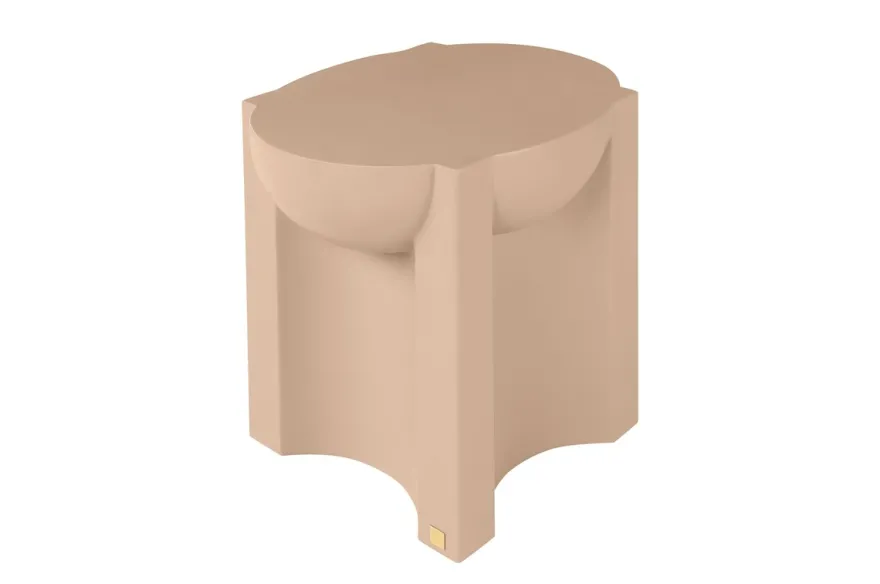 Casa Padrino Luxus Beistelltisch / Hocker Terrakotta 36 x 47 x H. 46,5 cm - Skulpturaler Beistelltisch aus Faserbeton, auch als Sitzhocker nutzbar - Luxus Möbel