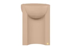 Casa Padrino Luxus Beistelltisch / Hocker Terrakotta 36 x 47 x H. 46,5 cm - Skulpturaler Beistelltisch aus Faserbeton, auch als Sitzhocker nutzbar - Luxus Möbel