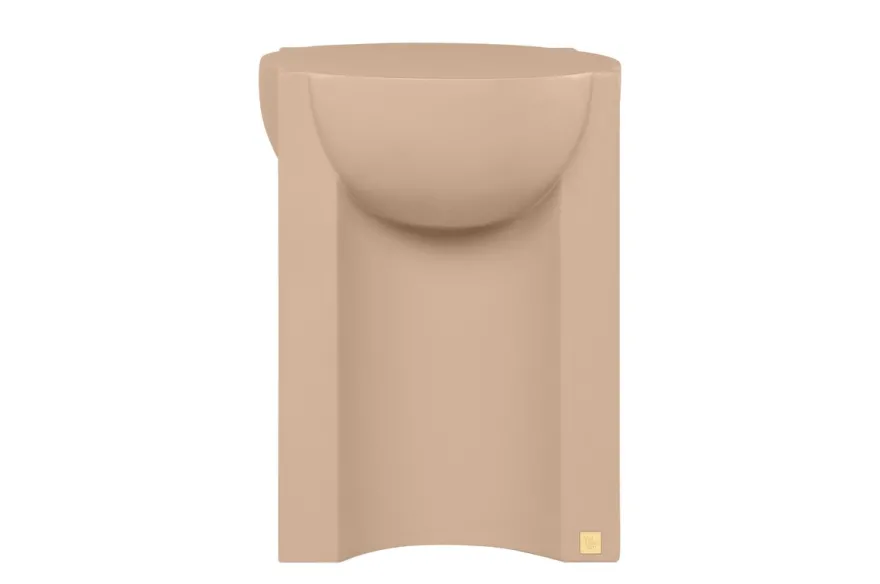 Casa Padrino Luxus Beistelltisch / Hocker Terrakotta 36 x 47 x H. 46,5 cm - Skulpturaler Beistelltisch aus Faserbeton, auch als Sitzhocker nutzbar - Luxus Möbel