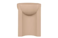 Casa Padrino Luxus Beistelltisch / Hocker Terrakotta 36 x 47 x H. 46,5 cm - Skulpturaler Beistelltisch aus Faserbeton, auch als Sitzhocker nutzbar - Luxus Möbel