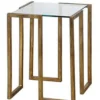 Casa Padrino Luxus Beistelltisch Vincent in Gold Messing und Glas, 46 x 46 x H 66 cm - Elegantes Design