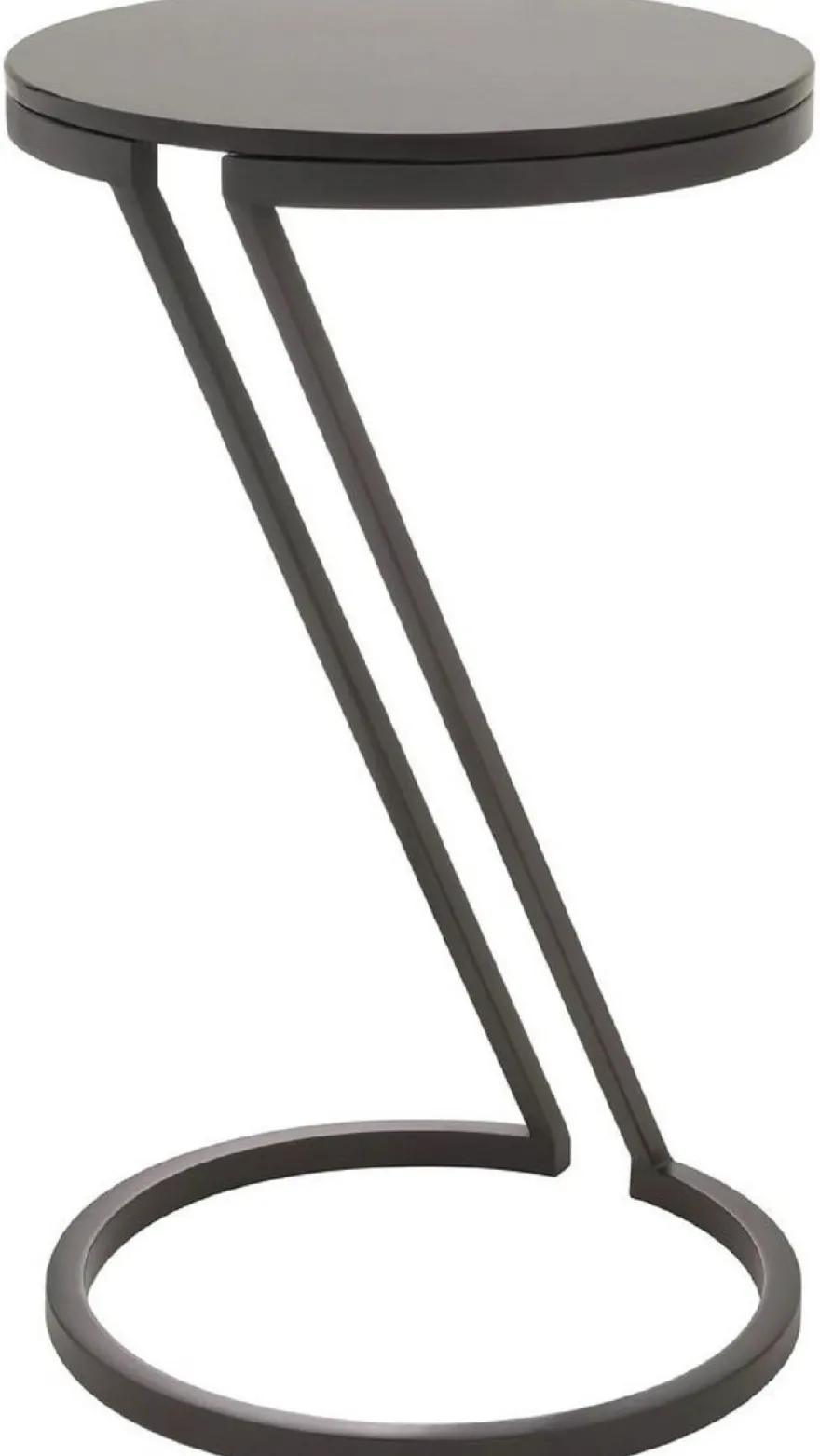 Casa Padrino Luxus Beistelltisch Rotguss / Grau Ø 36 x H. 60 cm - Edelstahl Tisch mit Glasplatte - Wohnzimmer Möbel - Luxus Möbel - Luxus Einrichtung - Luxus Interior