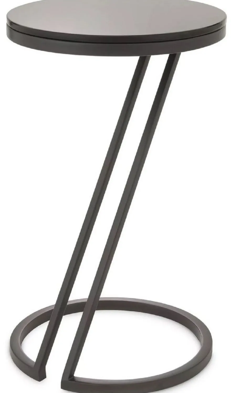 Casa Padrino Luxus Beistelltisch Rotguss / Grau Ø 36 x H. 60 cm - Edelstahl Tisch mit Glasplatte - Wohnzimmer Möbel - Luxus Möbel - Luxus Einrichtung - Luxus Interior