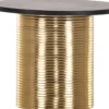 Casa Padrino Luxus Beistelltisch Schwarz / Gold Ø 50 x H. 40 cm - Runder pulverbeschichteter und galvanisierter Metall Tisch - Wohnzimmer Möbel