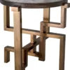 Casa Padrino Luxus Beistelltisch Vintage Messing Ø 57 x H. 56 cm - Runder Edelstahl Tisch mit Glasplatte - Luxus Möbel - Wohnzimmer Möbel - Luxus Einrichtung - Wohnzimmer Einrichtung